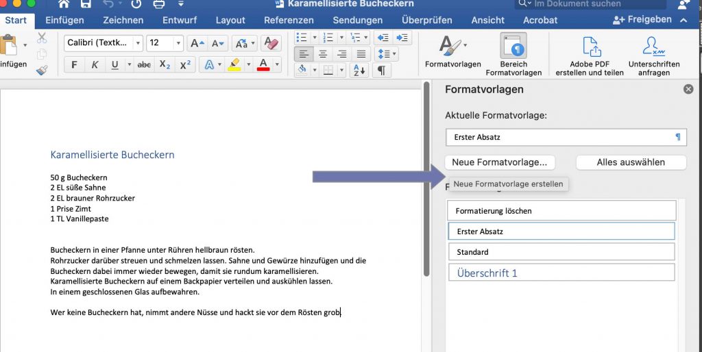 Korrekte Absatzformate in WORD 15 Edition Blaes neue formatvorlage