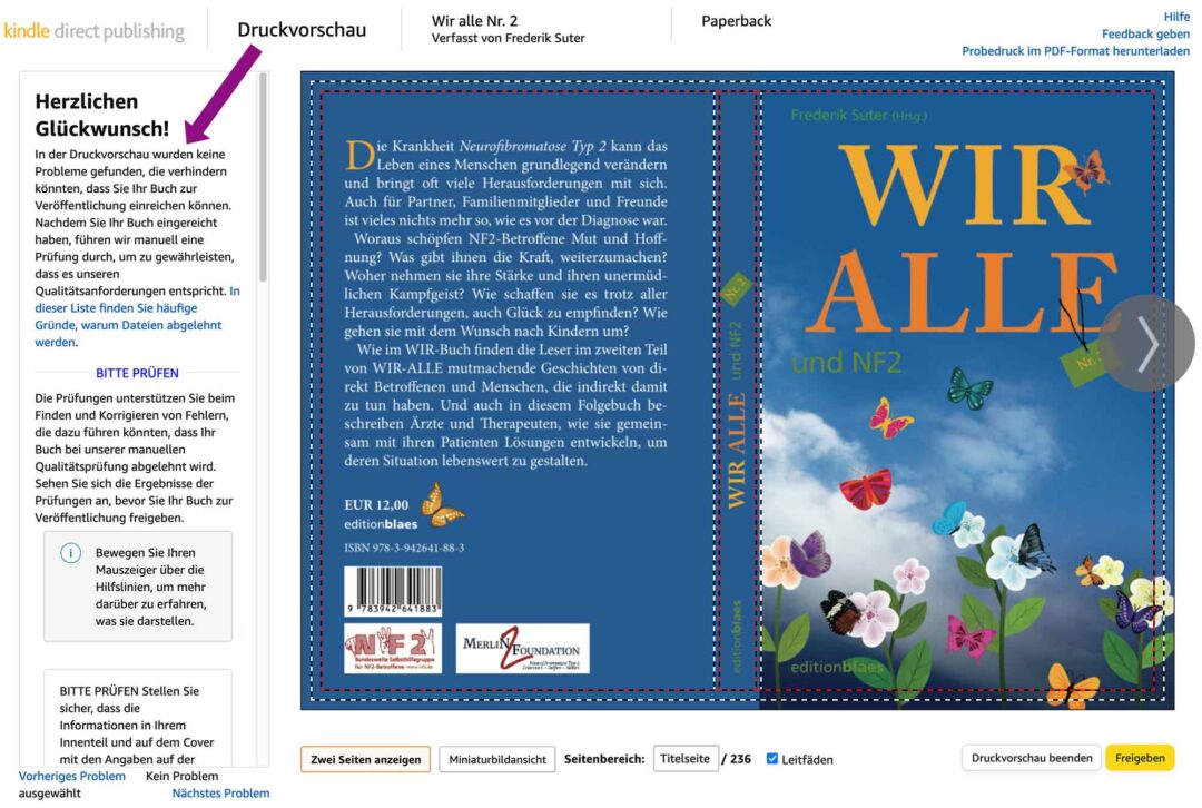 Buch veröffentlichen bei Amazon/KDP 3 Edition Blaes schrift geaendert
