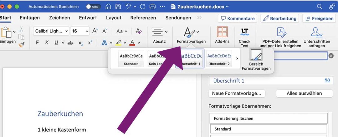 Korrekte Absatzformate in WORD 3 Edition Blaes Word Formatvorlagen