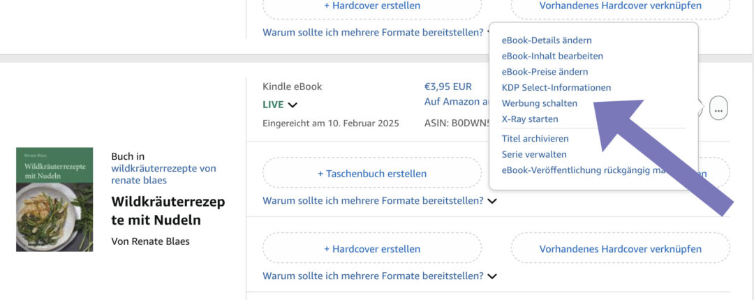 Kostenlose Werbeaktion bei Amazon KDP 5 Edition Blaes kdp Werbung schalten 1