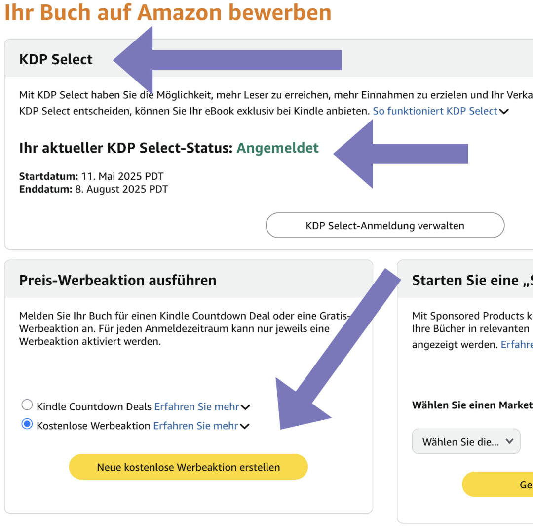Kostenlose Werbeaktion bei Amazon KDP 3 Edition Blaes kdp select