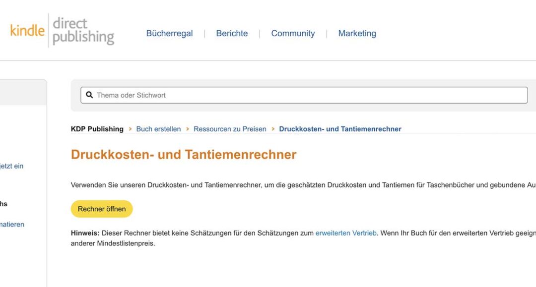 Amazon Tantiemenrechner 2 Edition Blaes Amazon Tantieme 1