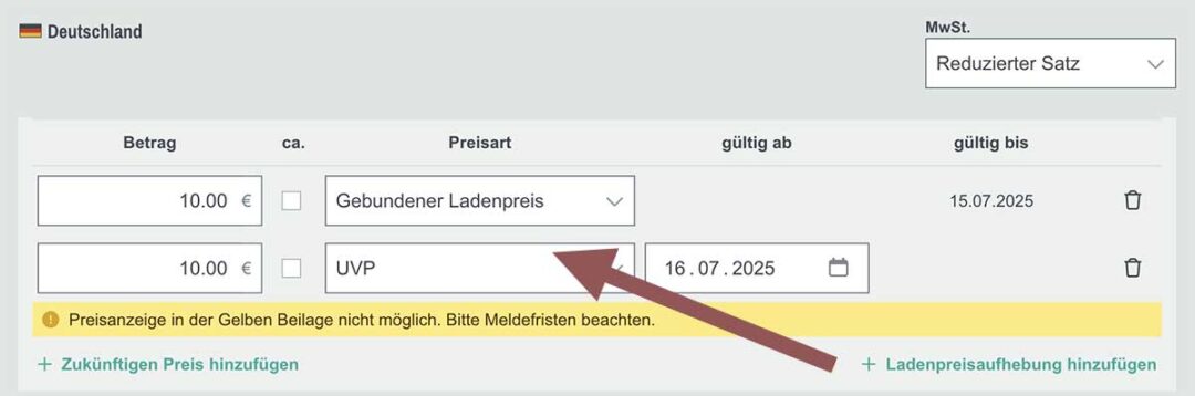 Buchpreisbindung aufheben 3 Edition Blaes UVP