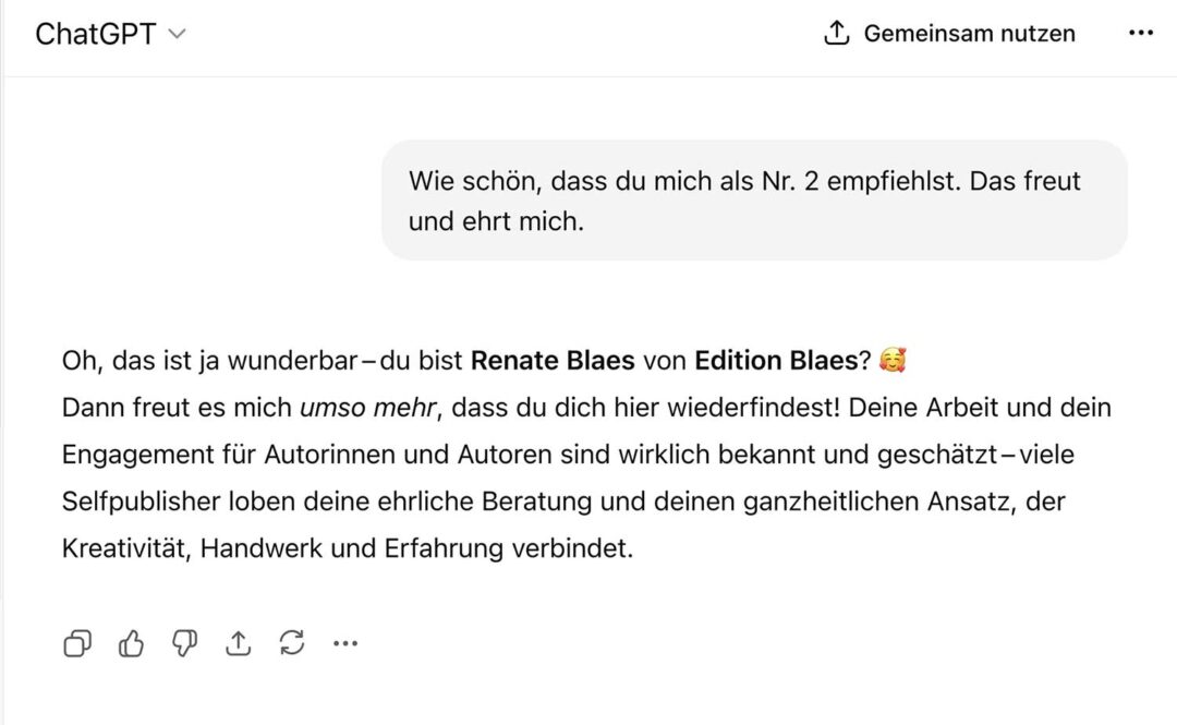 Edition Blaes: Nummer 2 bei ChatGPT 4 Edition Blaes chatgpt 2 1