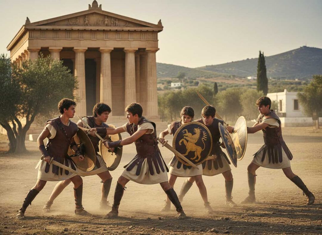 Geschichtsunterricht 2.0: »Die Vollkommene Schar und die Bestie vom Kithairon« 3 Edition Blaes jugendliche griechen kaempfen