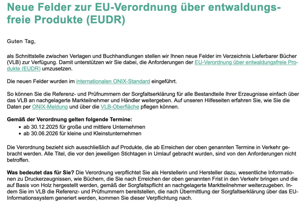 Die Entwaldungsverordnung für Bücher ist passé 2 Edition Blaes Entwaldungsverordnung