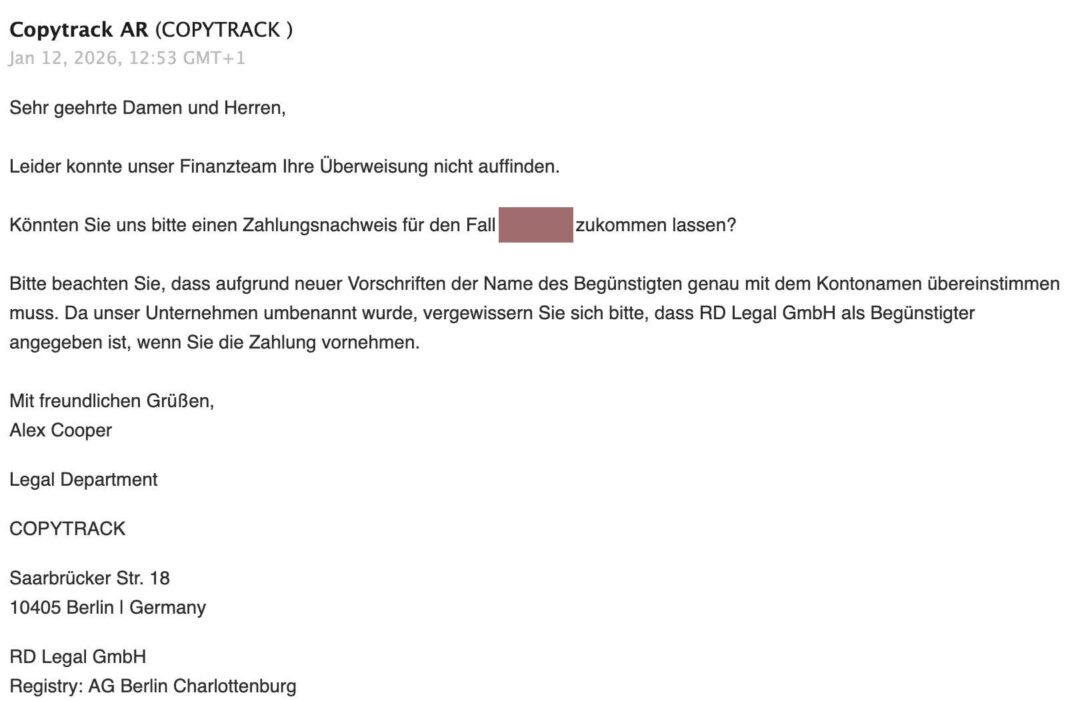 Meine Erfahrung mit einer »Berechtigungsanfrage« von Copytrack 18 Edition Blaes Antwort-Copytrack-12-1