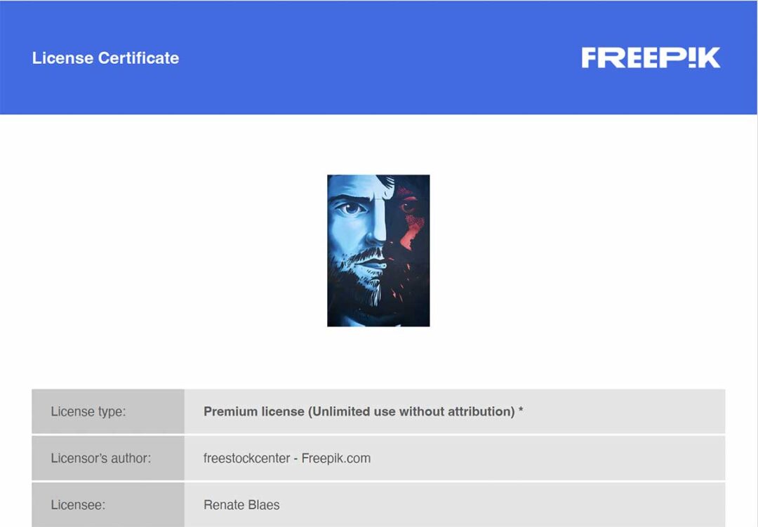 Meine Erfahrung mit einer »Berechtigungsanfrage« von Copytrack 12 Edition Blaes Freepik Lizenz 1