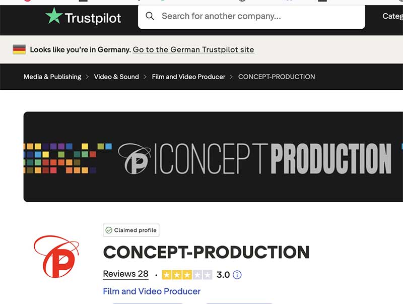 Meine Erfahrung mit einer »Berechtigungsanfrage« von Copytrack 10 Edition Blaes Trustpilot-Concept-Production