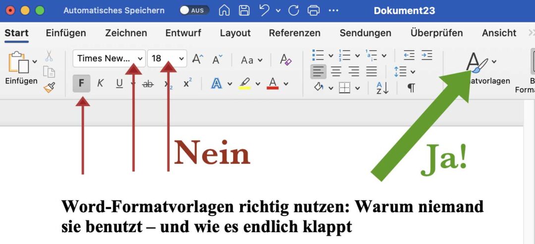 Überschrift-Format