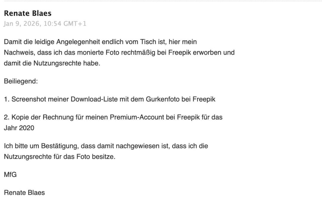 Meine Erfahrung mit einer »Berechtigungsanfrage« von Copytrack 17 Edition Blaes an copytrack 9 1 26