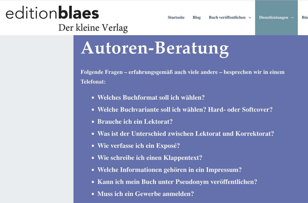 Autorenberatung